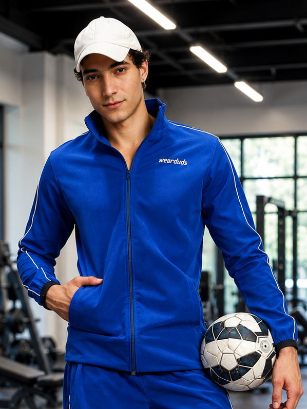 A model wearing RELIGHT RELAXED FIT JACKET BLUE
