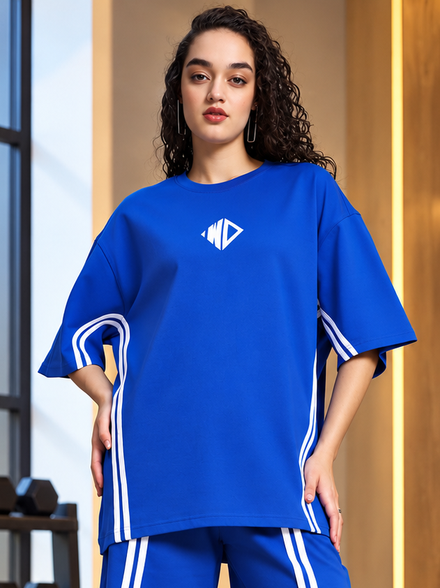 WOMEN'S OUTLOOK OVER-SIZED T-SHIRT ROYAL BLUE