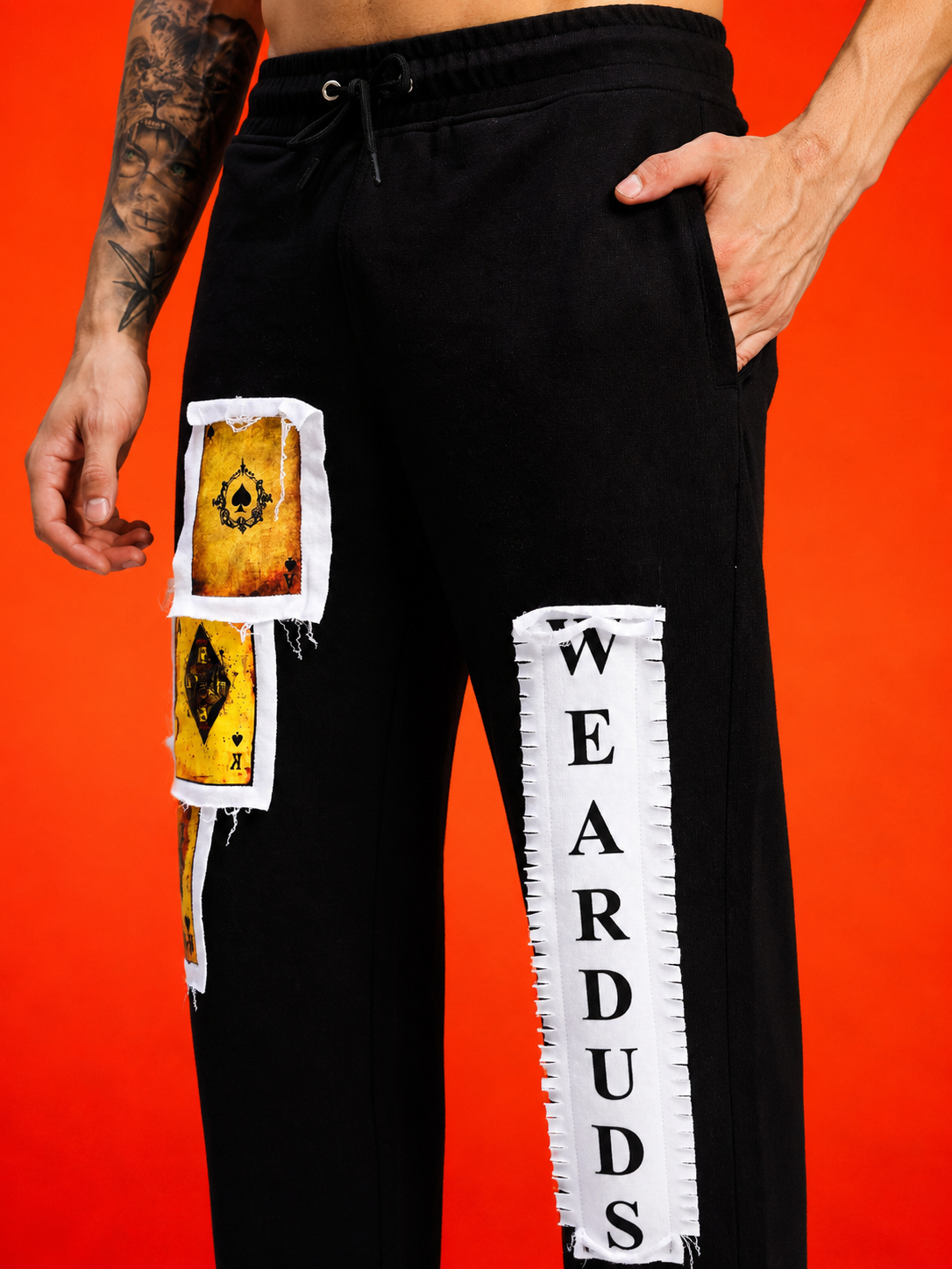 WILDCARD RAW-CANVAS GRAPHIC JOGGERS BLACK