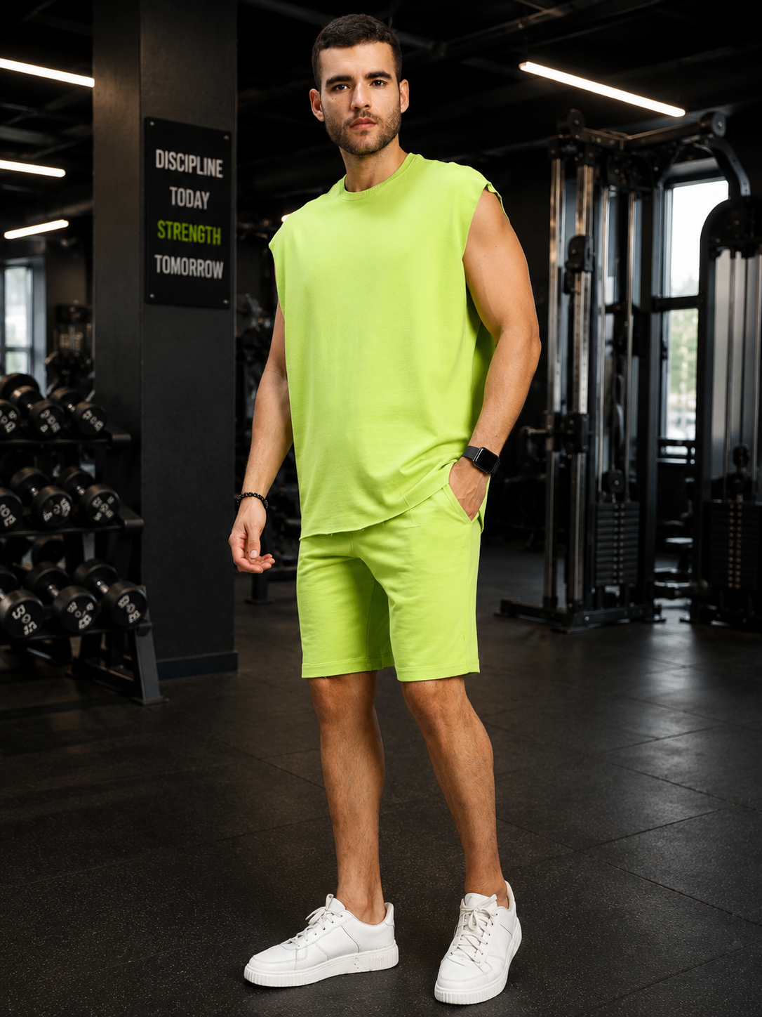 DRIVE MONOCHROME CO-ORD SET NEON GREEN