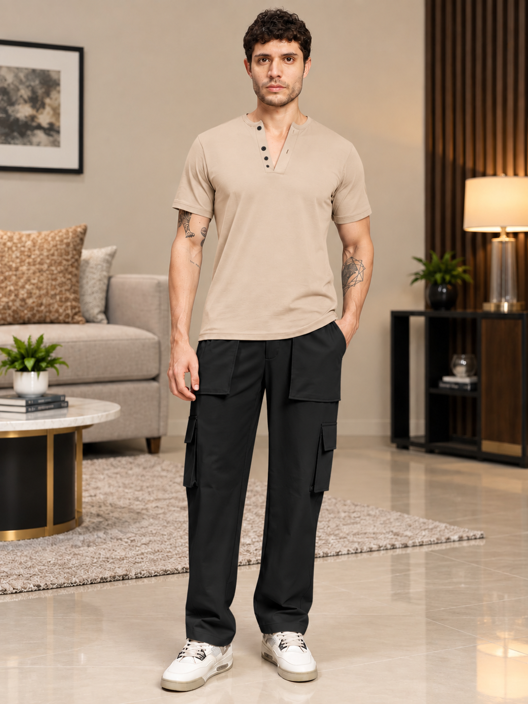 URBAN STREETWEAR OVERSIZED CARGO BLACK