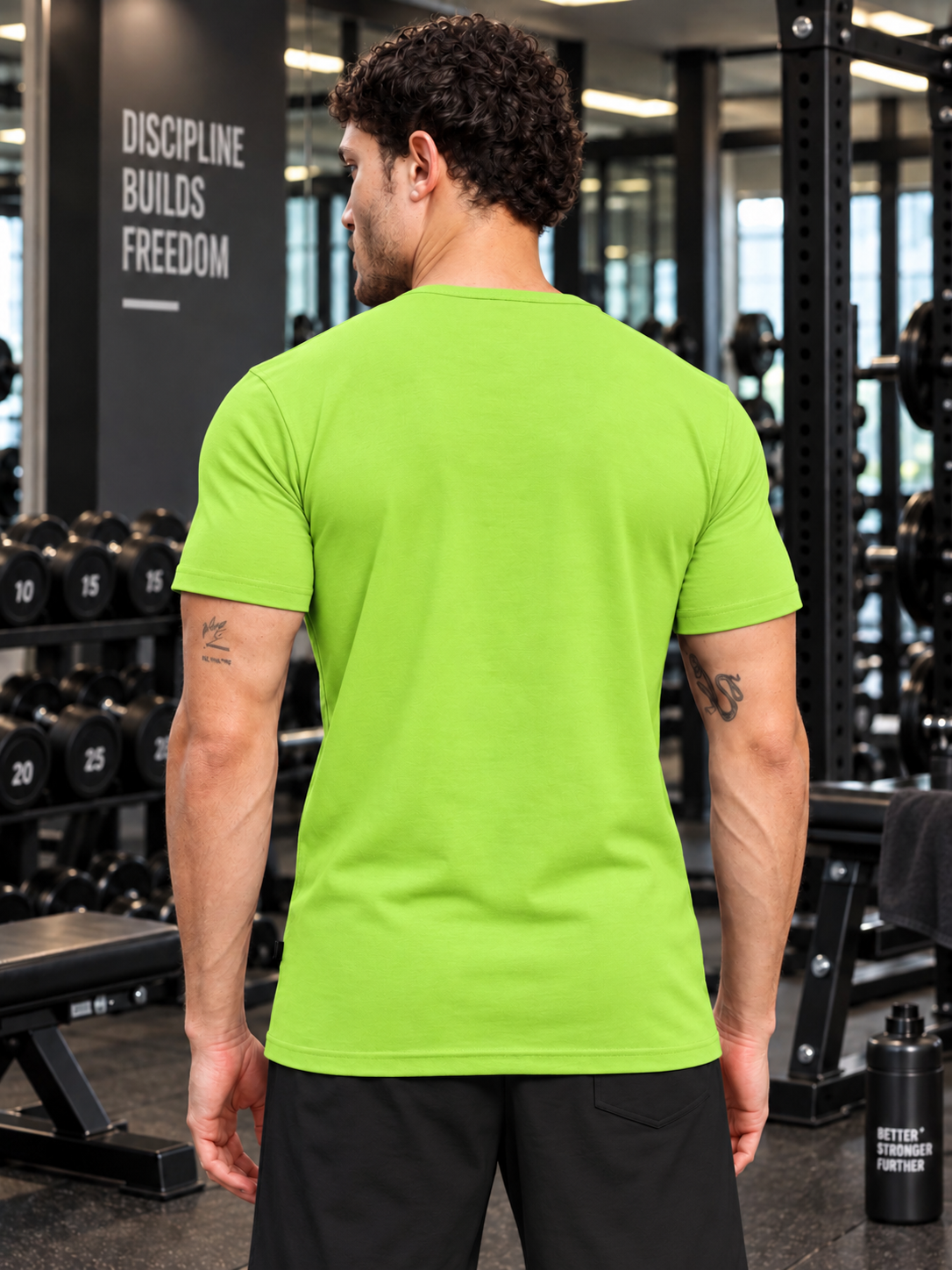 ATHLETIC HENLEY REGULAR FIT T-SHIRT NEON GREEN