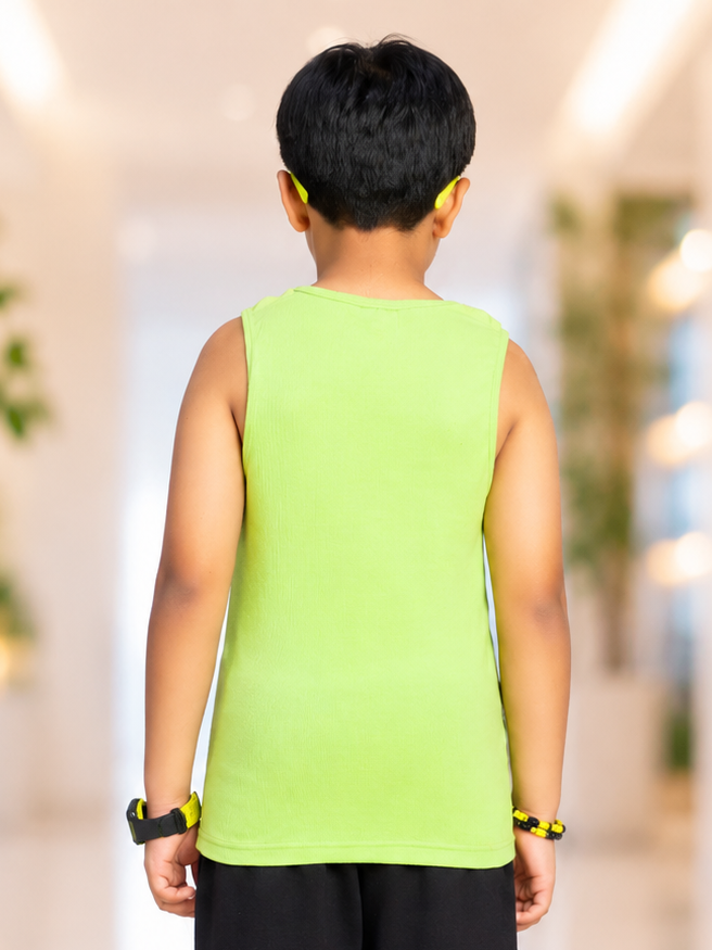 EASY WEAR VEST T-SHIRT FOR BOYS GIRLS NEON GREEN