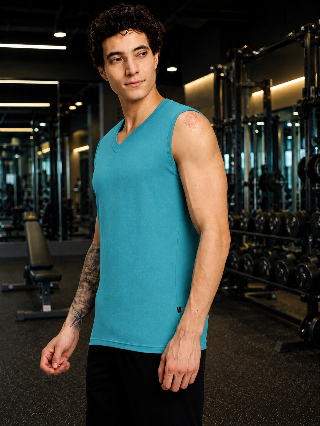 LEVELUP GAMER SLEEVELESS T-SHIRT OCEAN BLUE