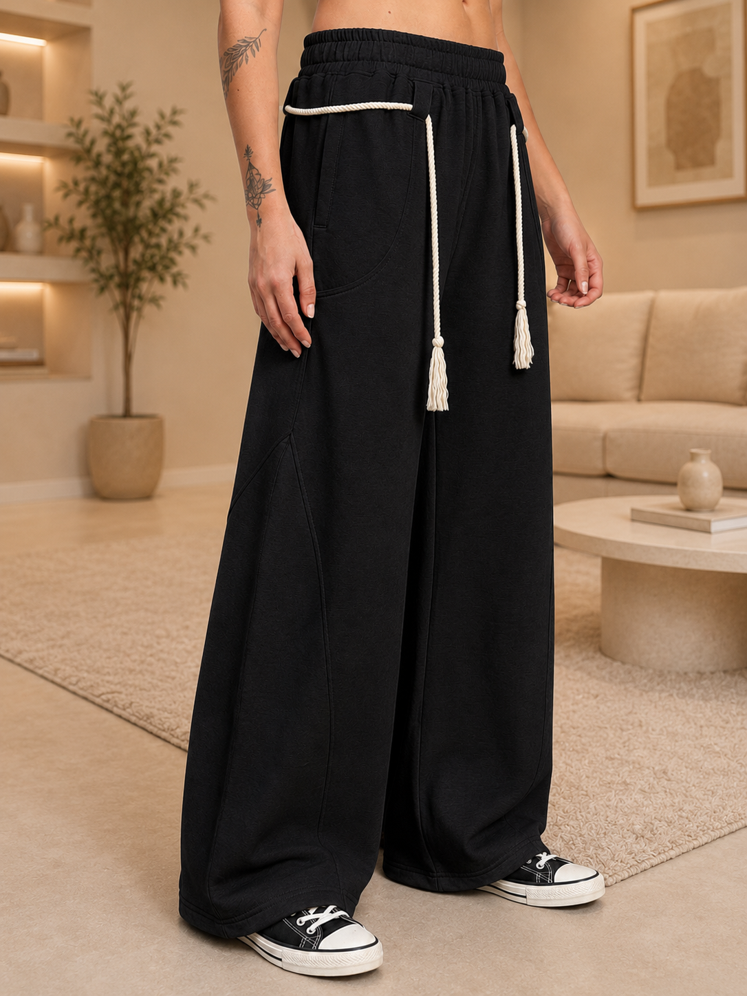 WOMEN COOLFIT BAGGY LOOSE FIT JOGGER BLACK