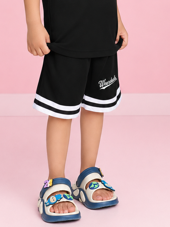 MASCOT GRAPHIC SHORTS FOR BOYS GIRLS BLACK WHITE