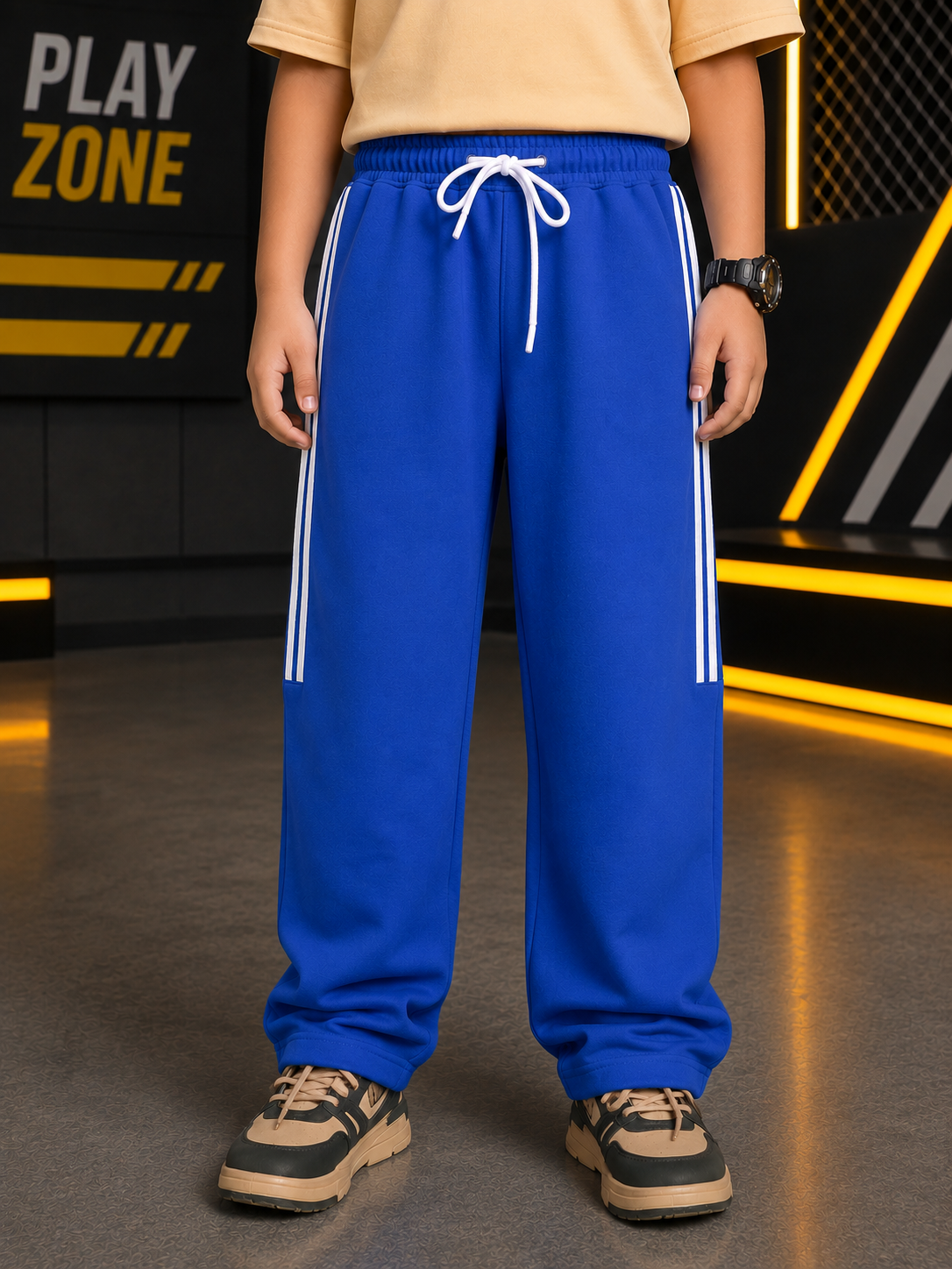NEO STREET DROP JOGGER FOR BOYS GIRLS BLUE featuring a vibrant blue design, perfect for casual wear and active moments.