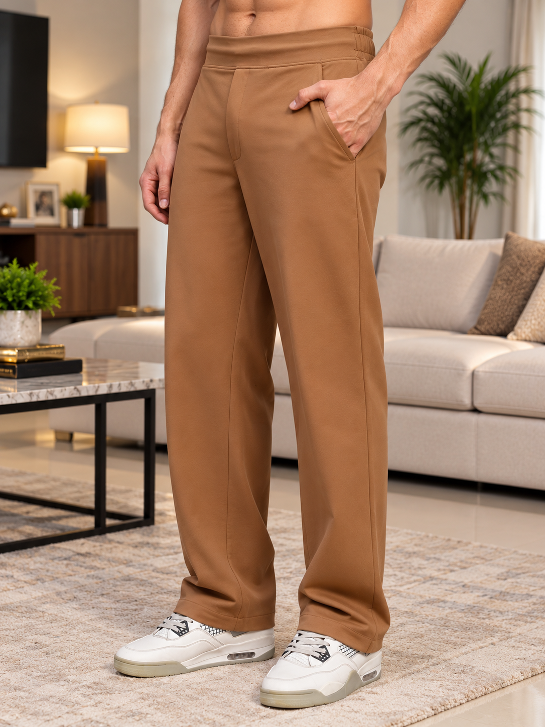 SMART CHILL RELAXED PANTS BROWN