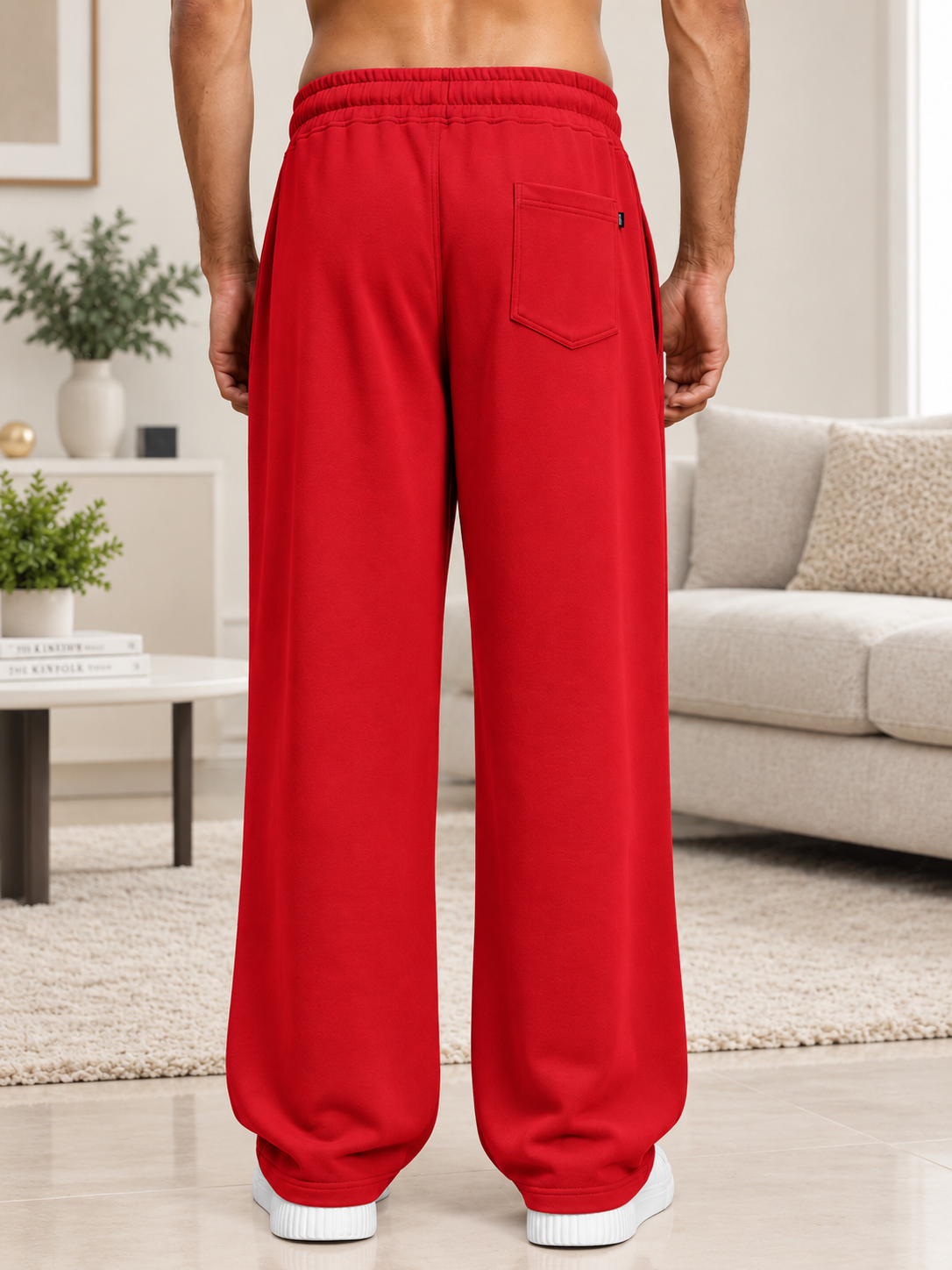 DRAPE TAILORED FIT JOGGERS RED