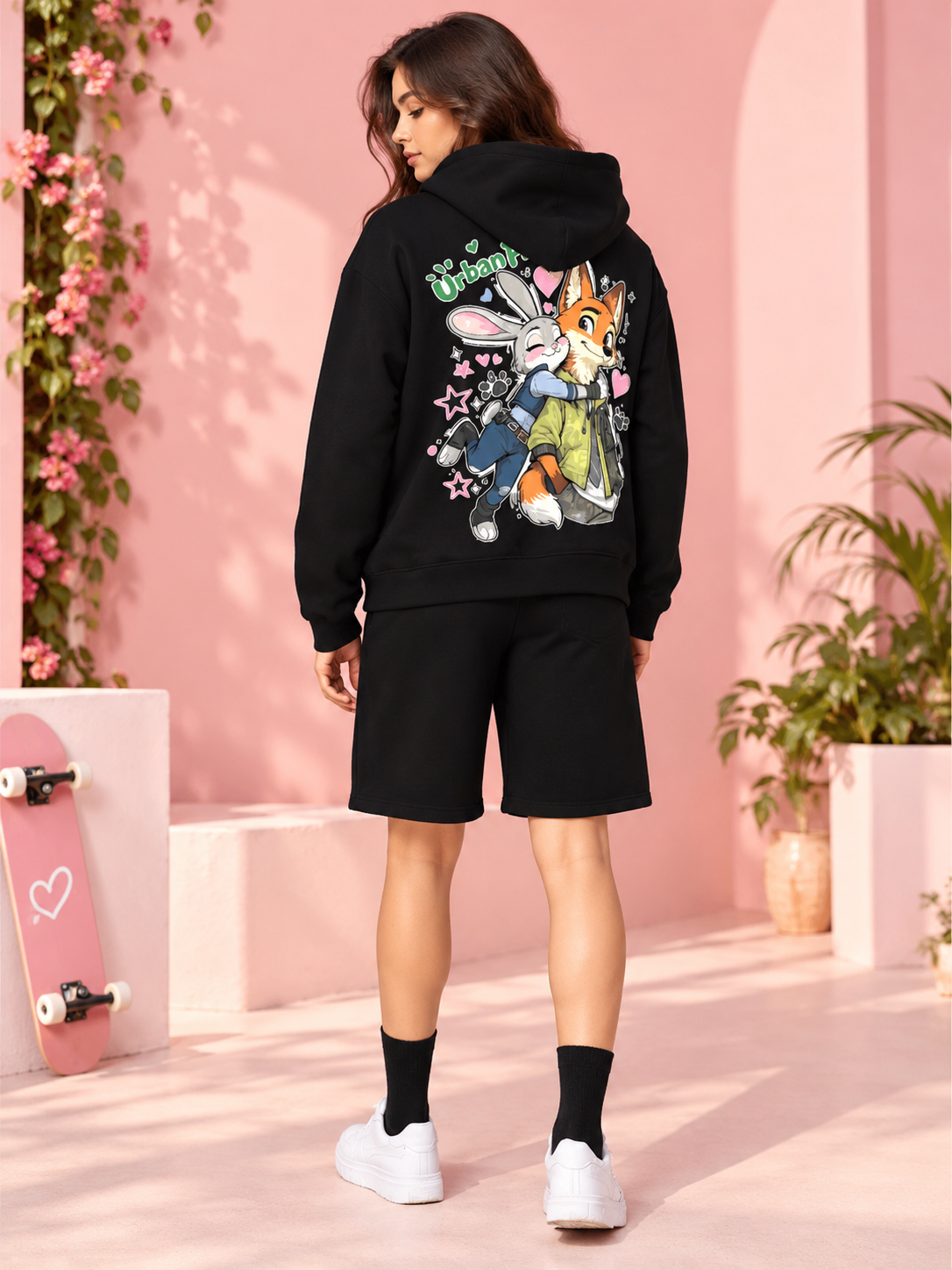WOMEN JUDY NICK ZOOTOPIA FLEECE CO-ORD BLACK
