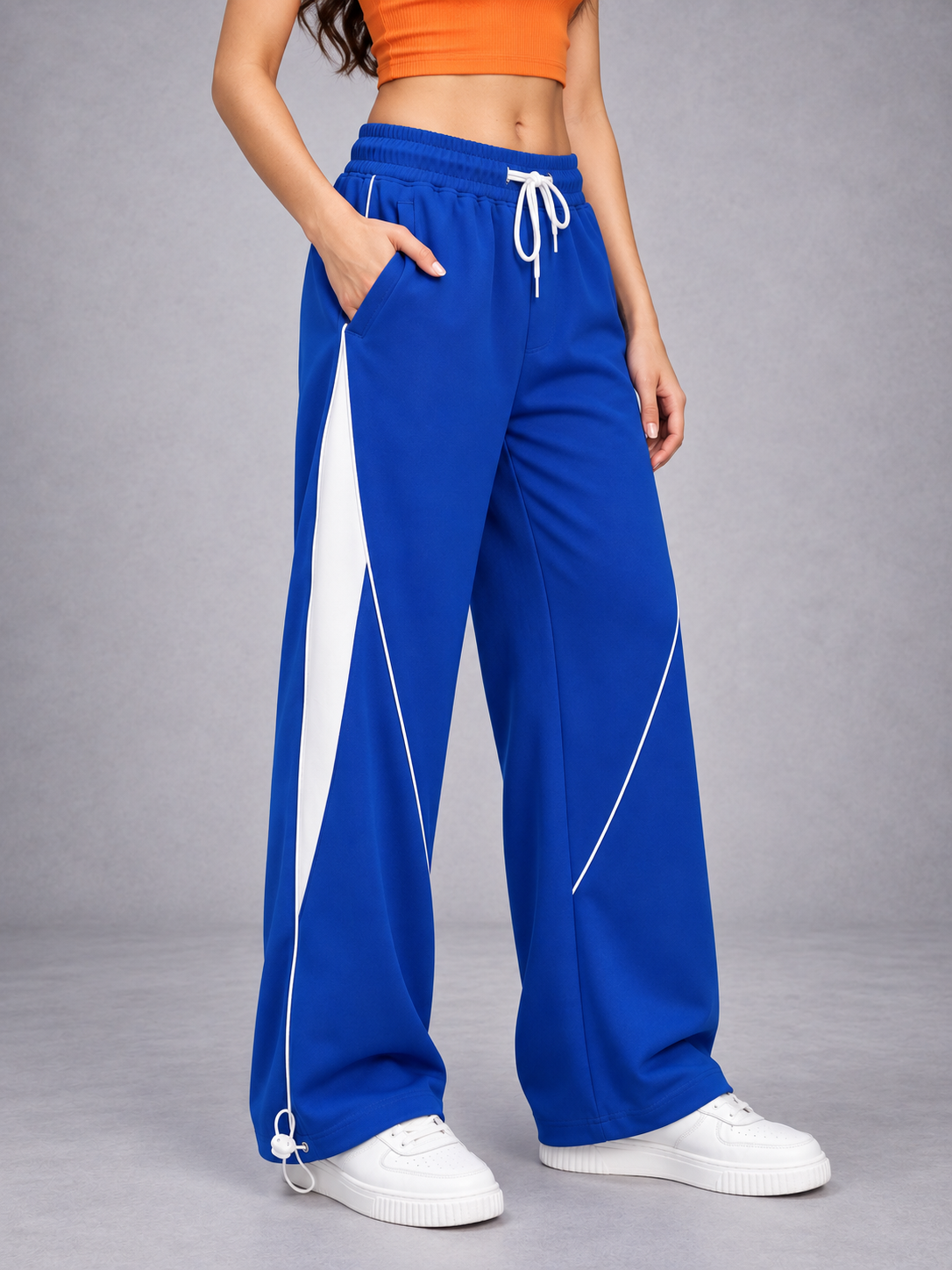 WOMEN BOLD ELECTRIC RELAXED-FIT JOGGERS BLUE