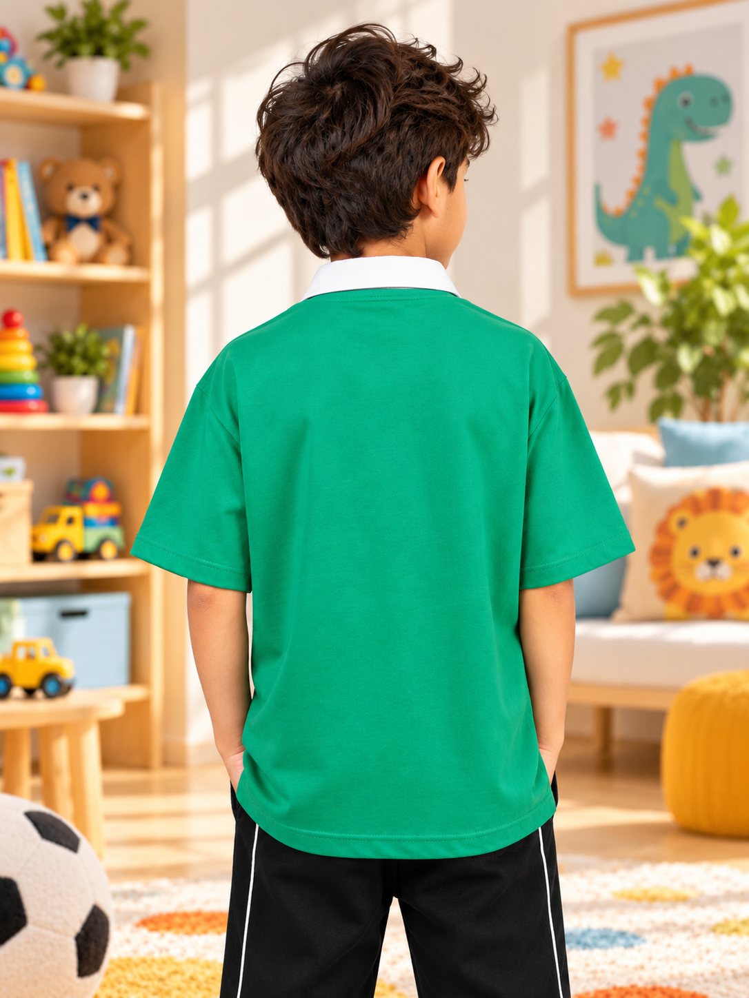 SAGOL POLO OVERSIZED T-SHIRT KIDS GREEN