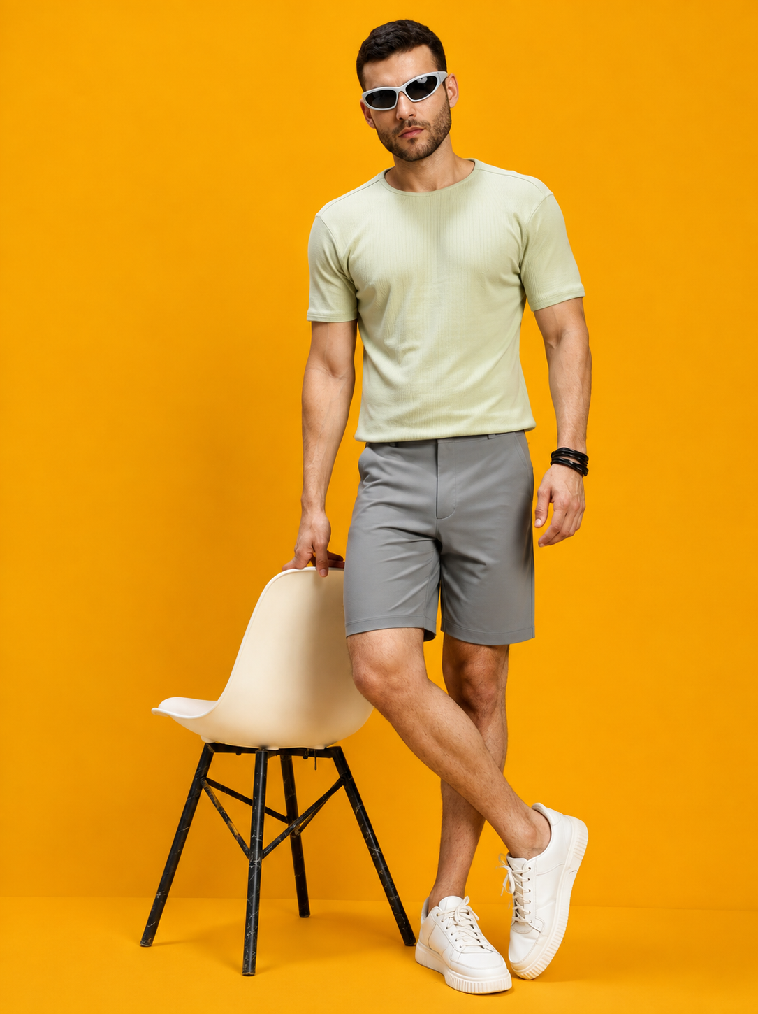 STRETCH FIT BERMUDA SHORTS GREY