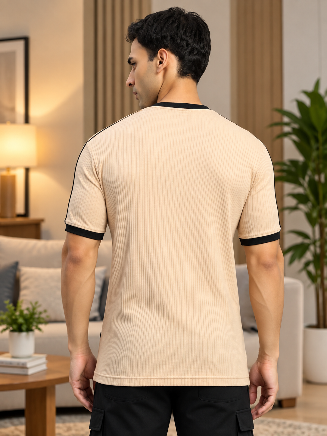 FILIPINO ZIPPER REGULAR FIT T-SHIRT BEIGE - Wearduds, view 3