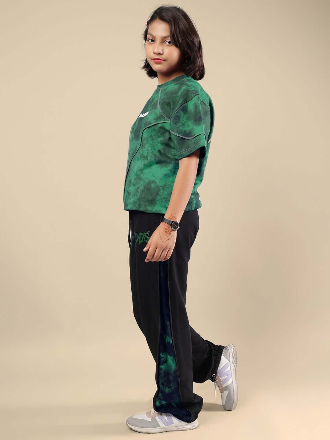 Child wearing GHOST RIDER CO-ORD FOR BOYS & GIRLS GREEN BLACK