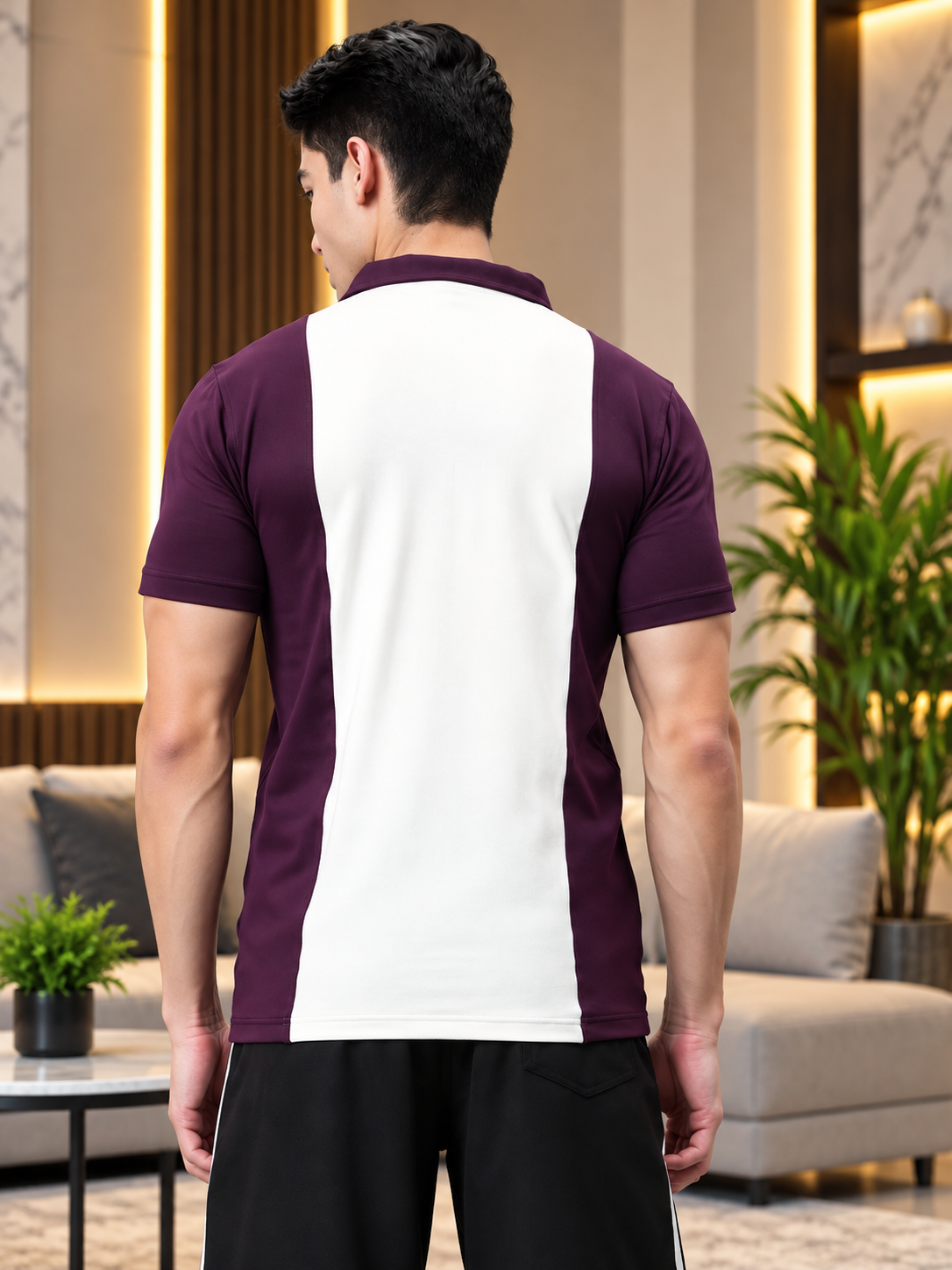 GLORY REGULAR FIT T-SHIRT PURPLE-OFF WHITE - Wearduds, view 3
