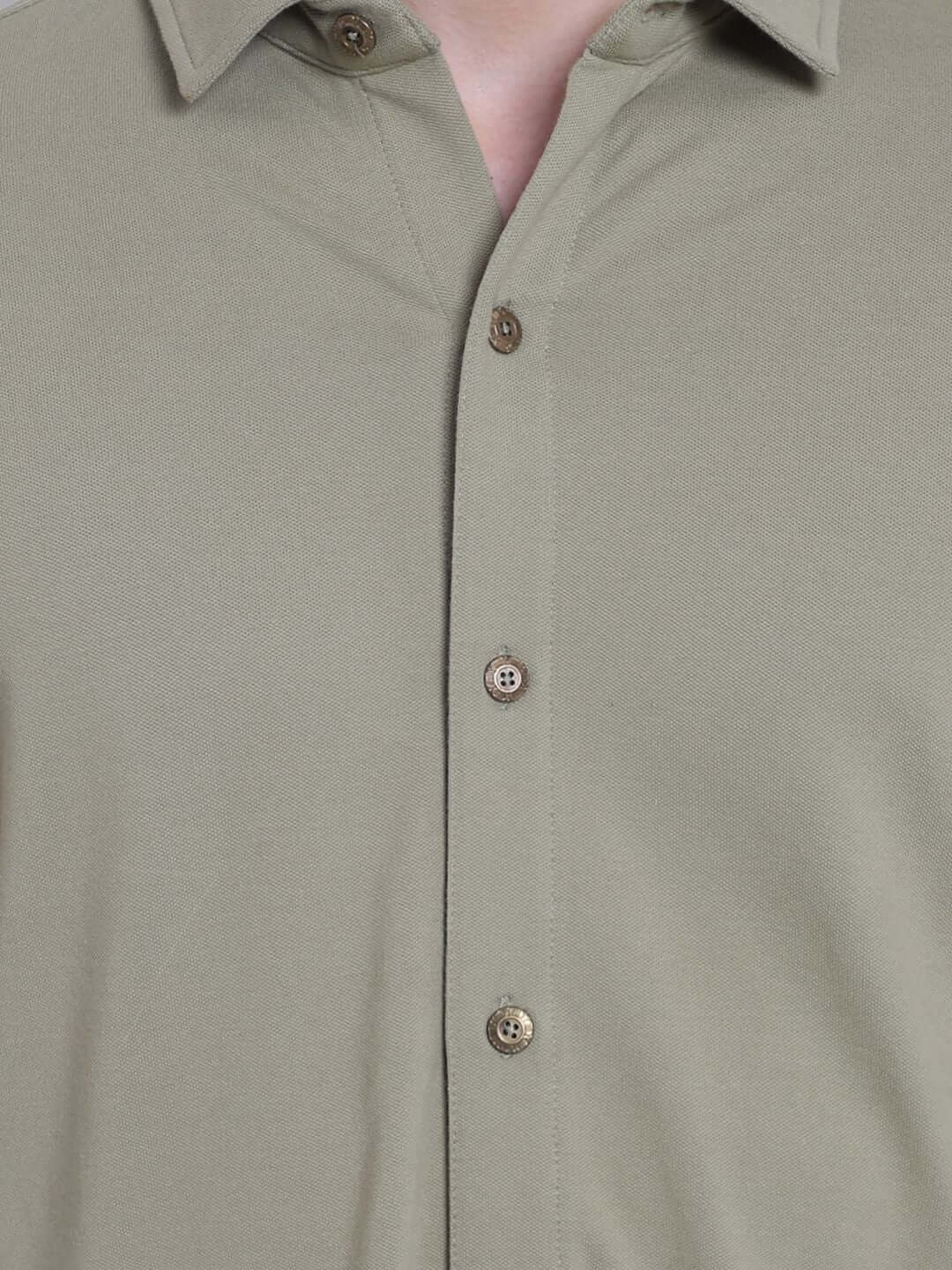 Men's full sleeve gravel sporty pique shirt with 4-way stretch, wrinkle-free, and quick-dry features.