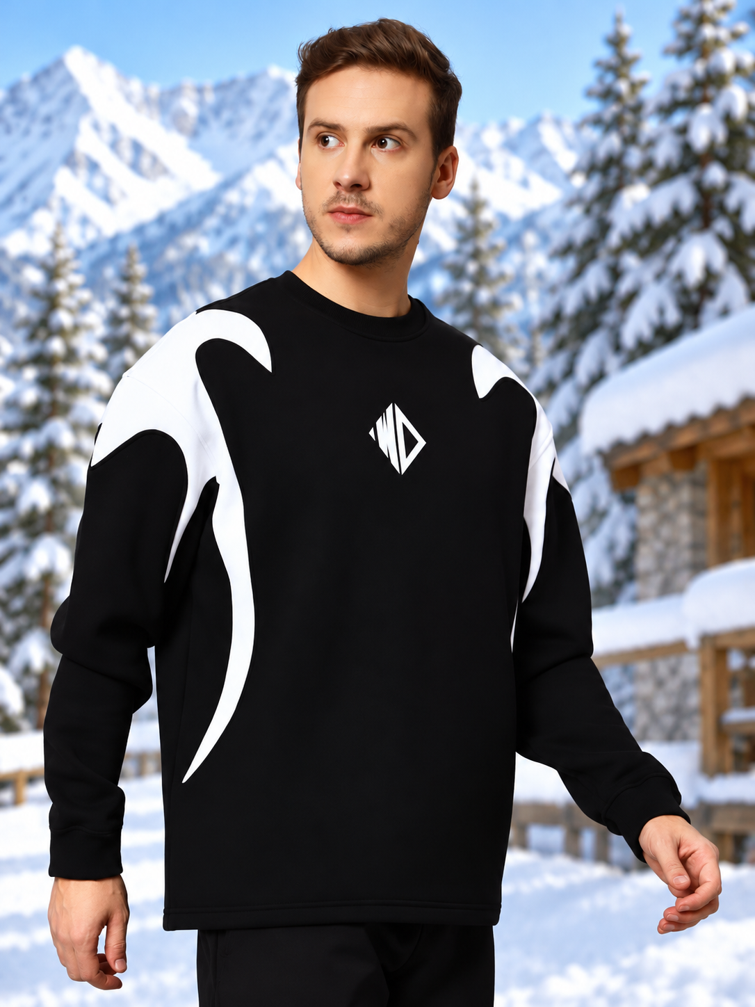 INFINITY SAGA OVERSIZED FLEECE SWEATSHIRT BLACK
