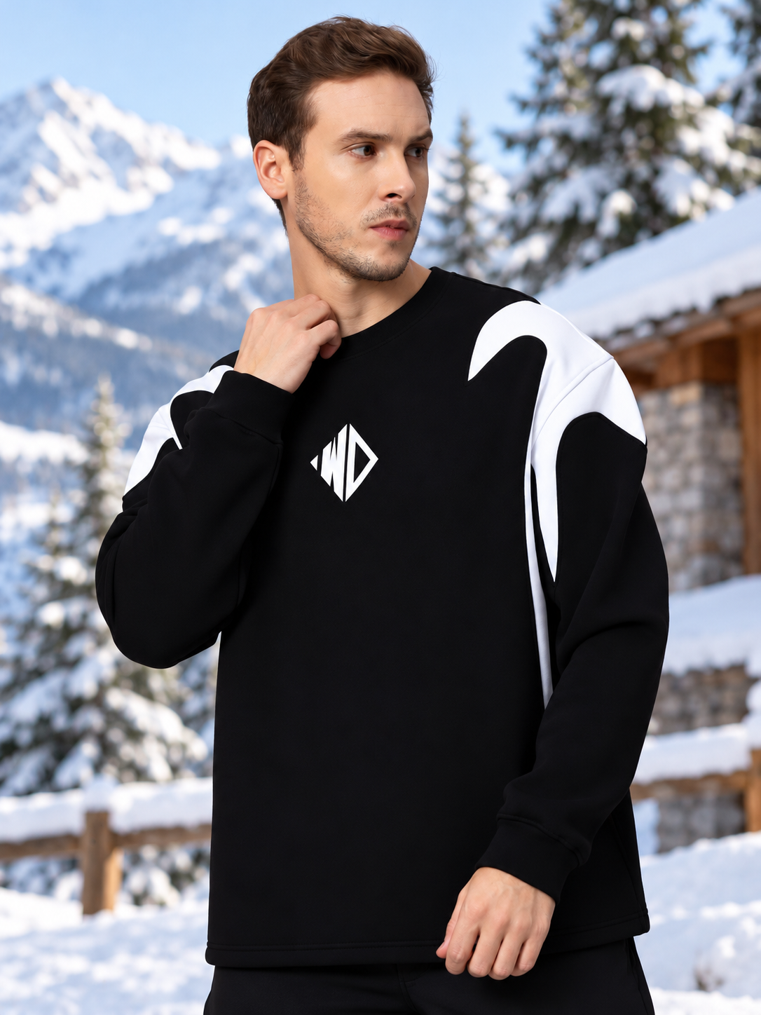 INFINITY SAGA OVERSIZED FLEECE SWEATSHIRT BLACK