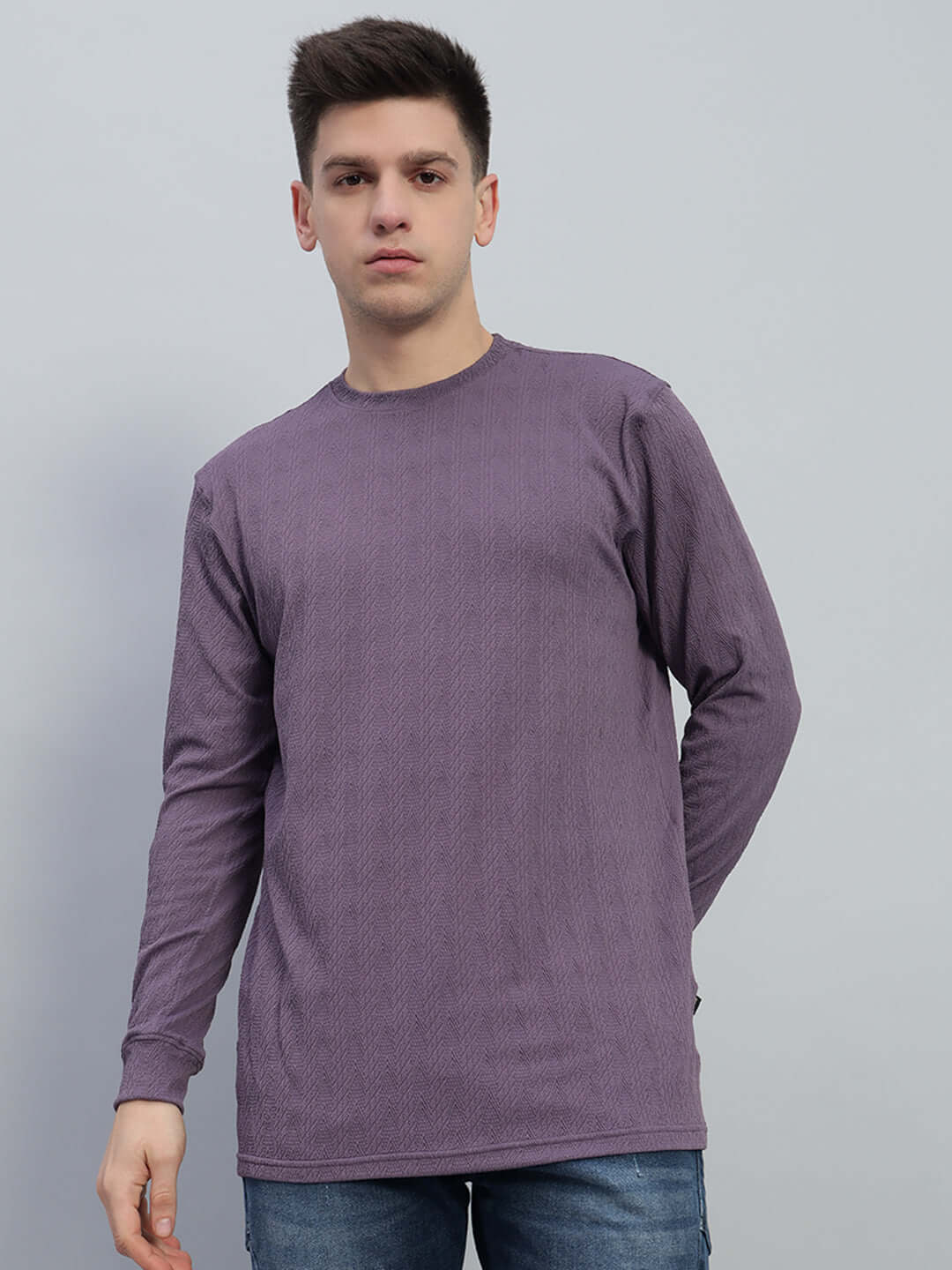 JACOB JACQUARD SWEATSHIRT PURPLE XS - Main Image