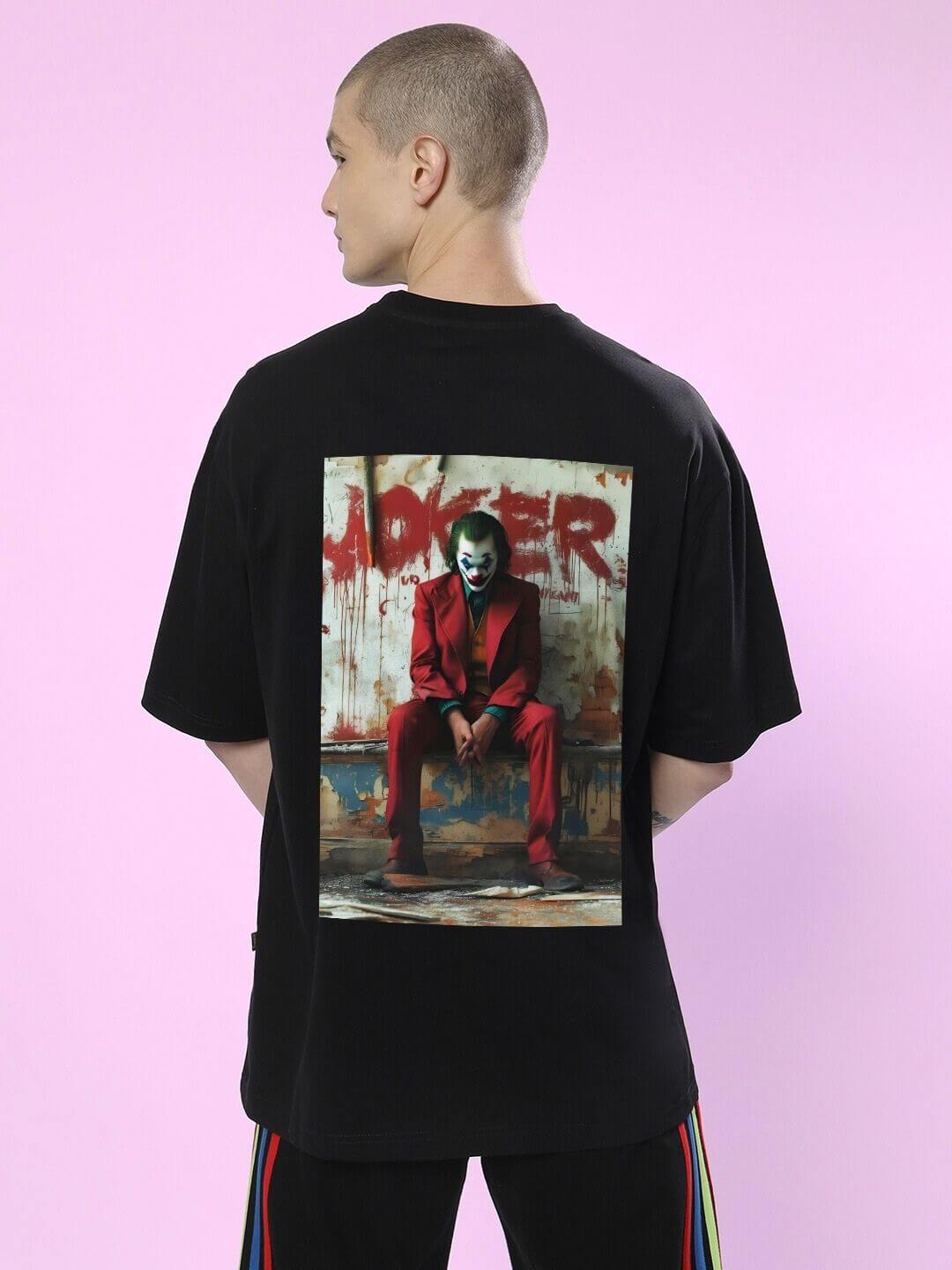 JOKER PRINTED OVERSIZED T-SHIRT BLACK Buy Online at Wearduds India