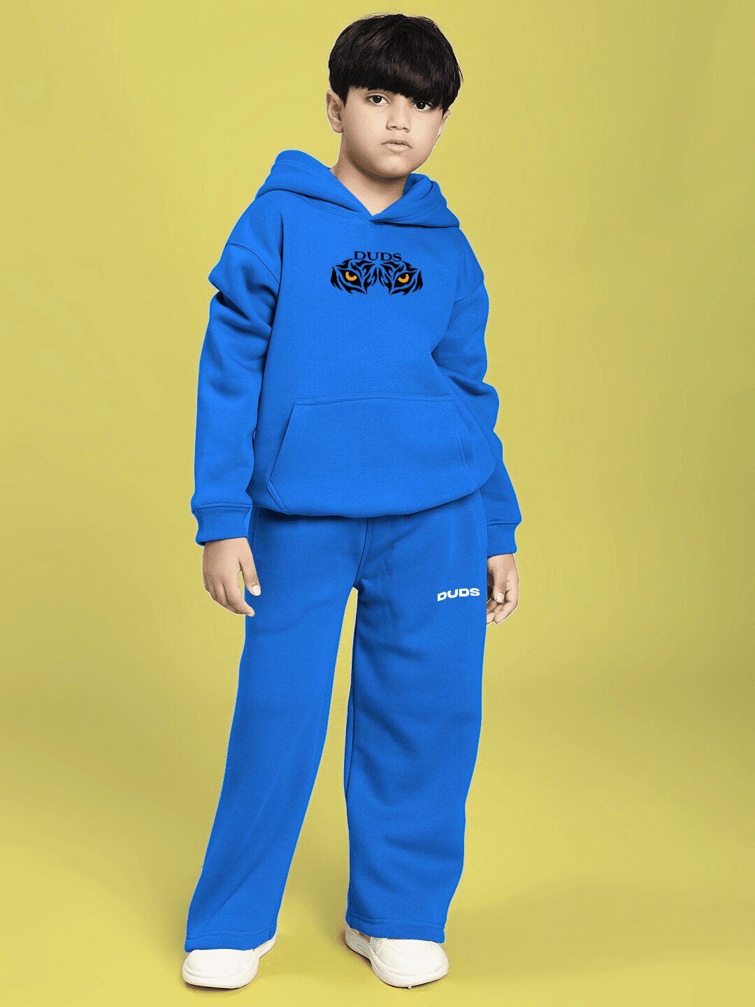 A JOURNEY WITHIN FLEECE CO-ORD FOR BOYS AND GIRLS BLUE showcasing a vibrant blue outfit with graphics, ideal for kids' comfort and style.