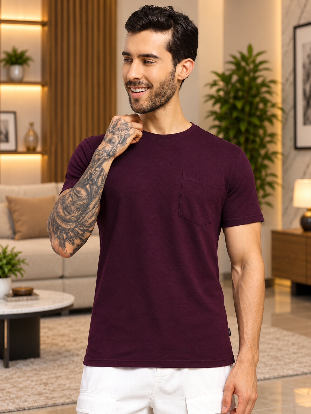 JOY REGULAR FIT T-SHIRT PURPLE - Wearduds, view 1