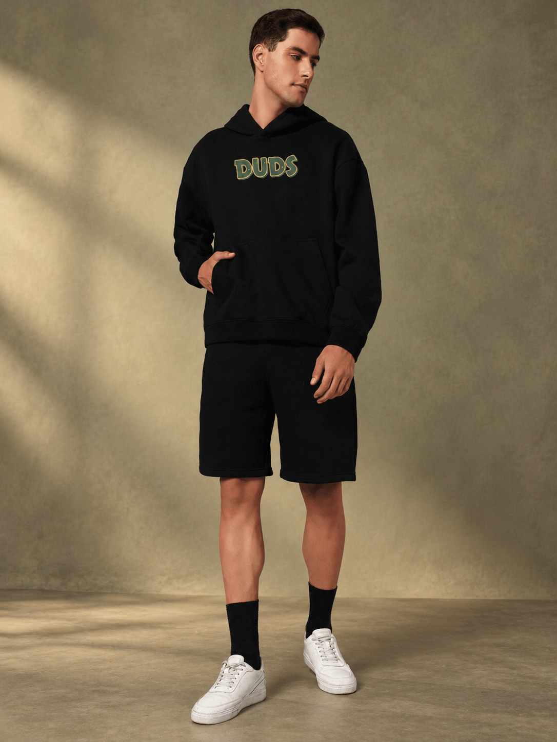 JUDY NICK ZOOTOPIA FLEECE CO-ORD BLACK unisex hoodie and shorts set styled for casual everyday comfort
