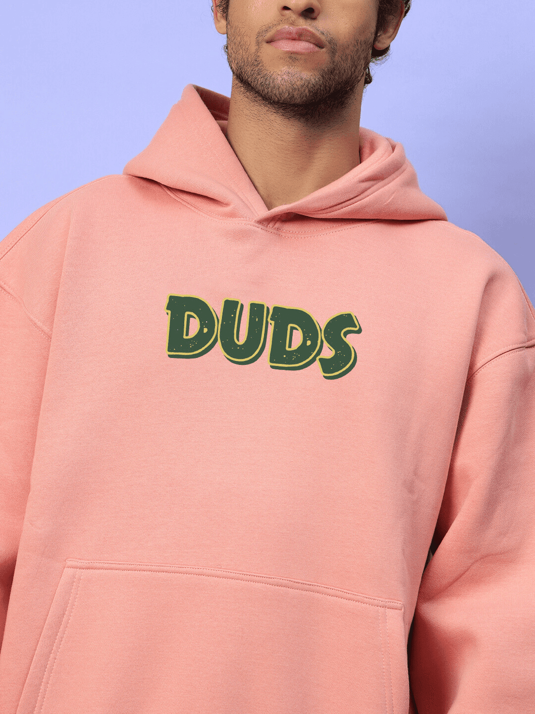 JUDY NICK ZOOTOPIA FLEECE HOODIE PEACH unisex streetwear with green text design