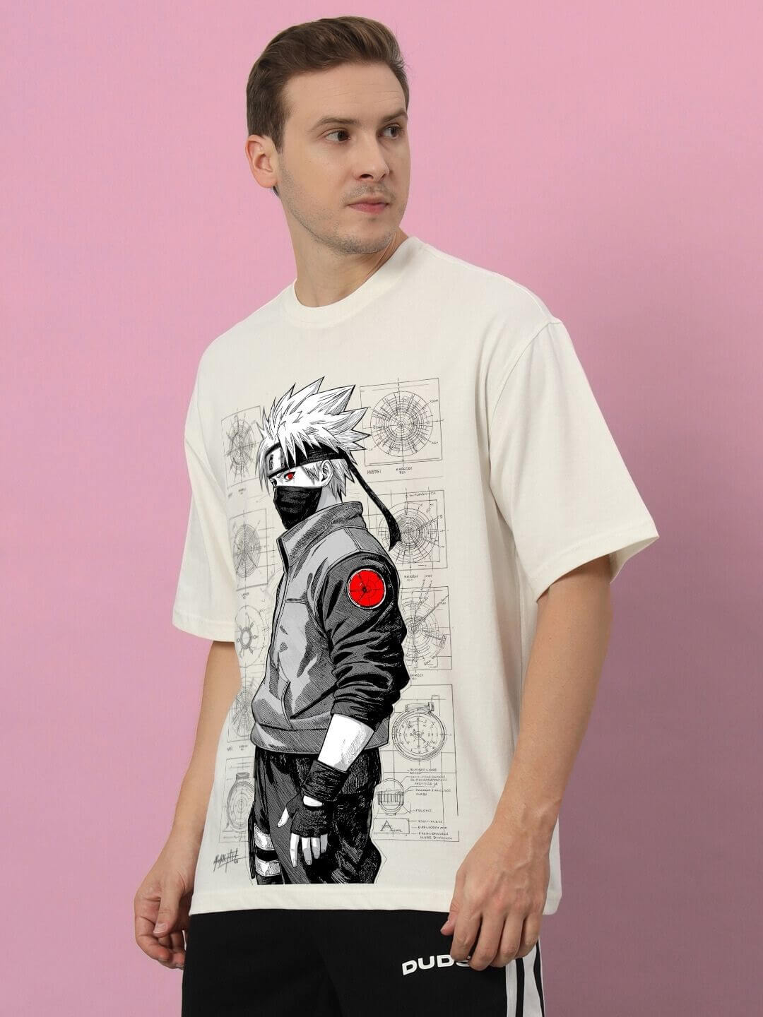 KAKASHI PRINTED OVERSIZED T-SHIRT OFF-WHITE