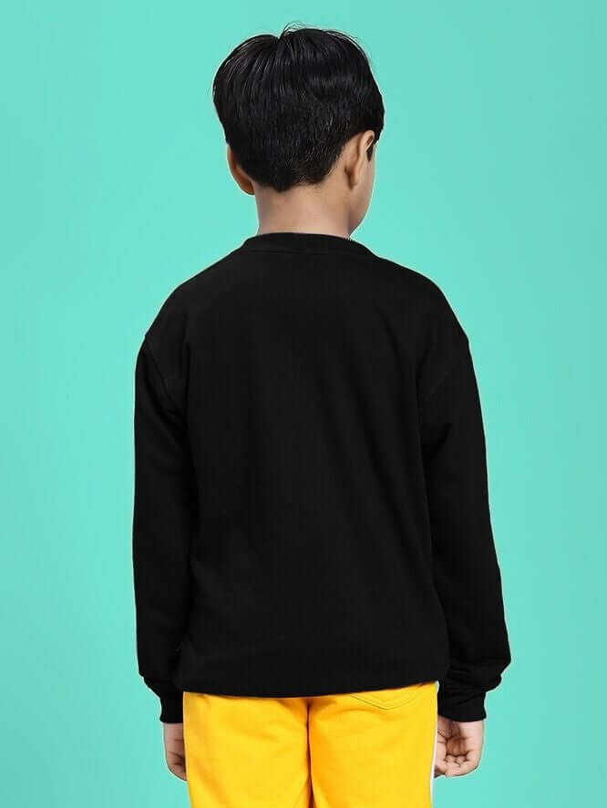 READING HARD PRINTED SWEATSHIRT FOR BOYS GIRLS BLACK - KIDS SWEATSHIRT