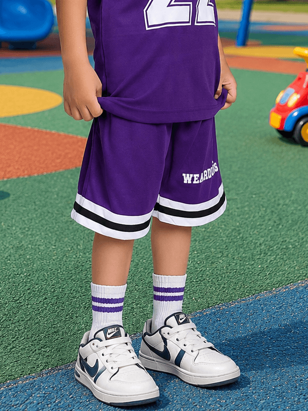 KING 22 VARSITY COOL SHORTS FOR BOYS GIRLS PURPLE