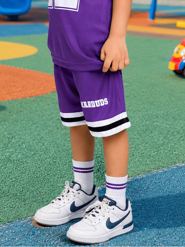 KING 22 VARSITY COOL SHORTS FOR BOYS GIRLS PURPLE