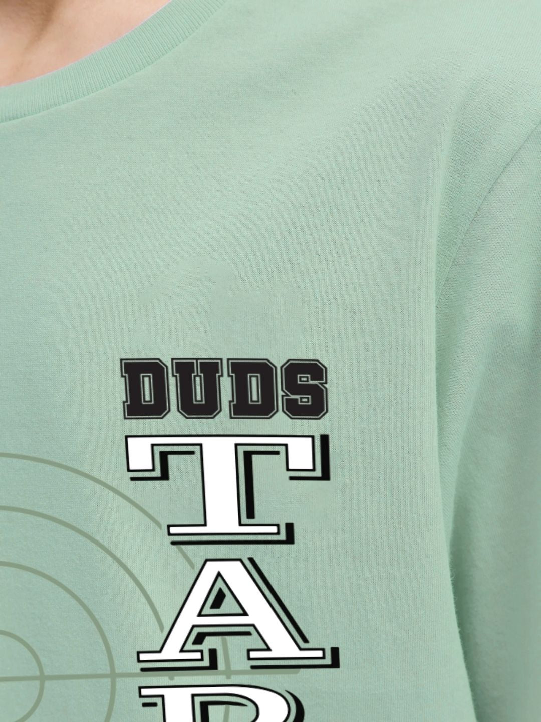 Light green TARGET PRINTED T-SHIRT FOR BOYS AND GIRLS with bold print design, ideal for stylish kids.