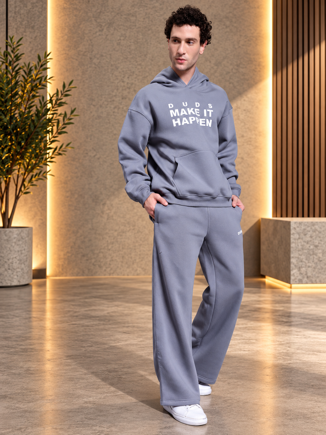 MAKE IT HAPPEN FLEECE CO-ORD SET GREY