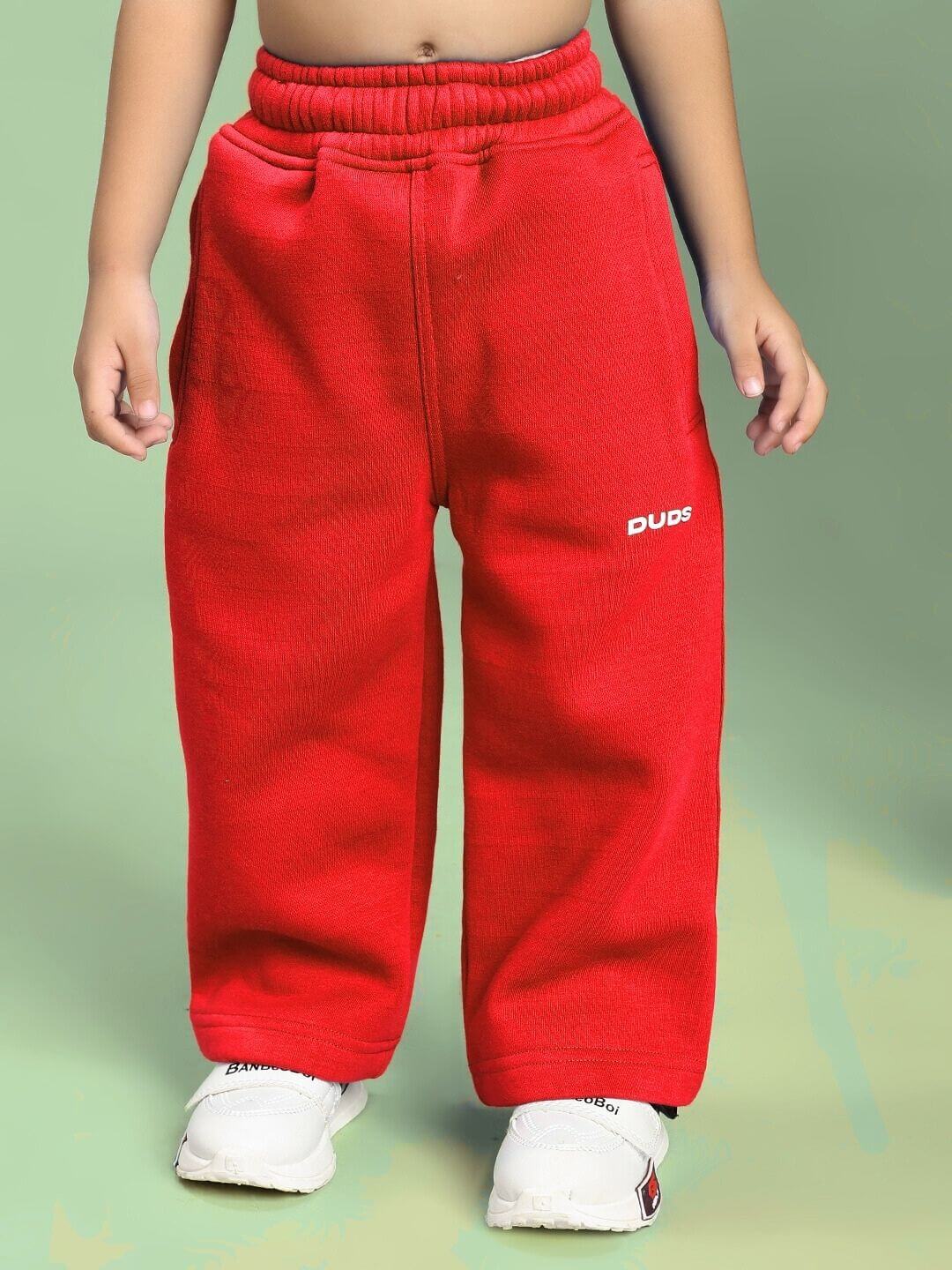 MAKE IT HAPPEN FLEECE CO-ORD FOR BOYS AND GIRLS RED on child