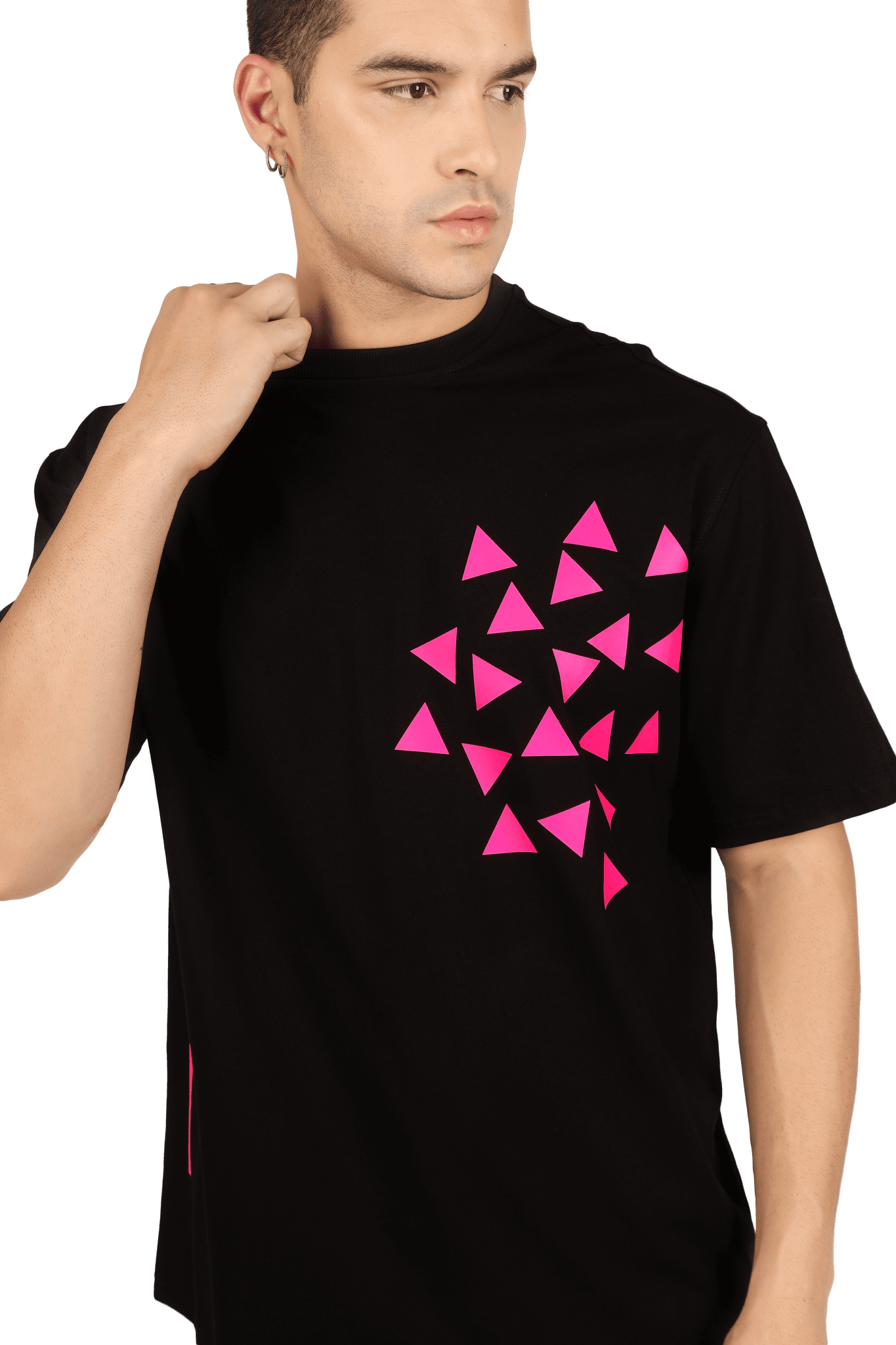 CO - ORD SET BLACK WITH MAGENTA PRINT OF STAR DUST - CO - ORD SET