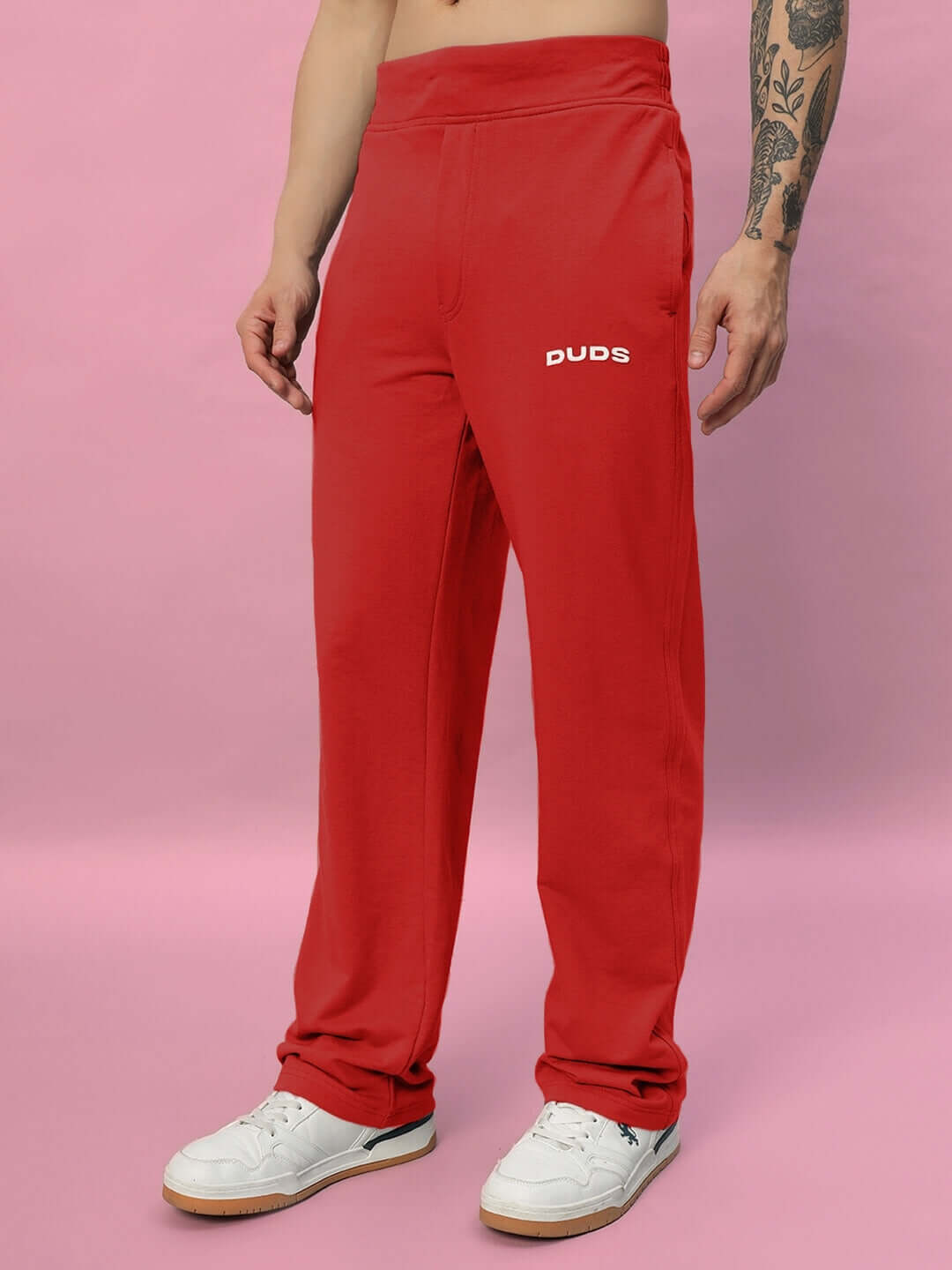 Red New Era Relaxed Fit Joggers by DUDS, customizable and made to order with a stylish and comfortable design.