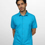 NOIR TURQUOISE WRINKLE FREE BLUE SHIRT