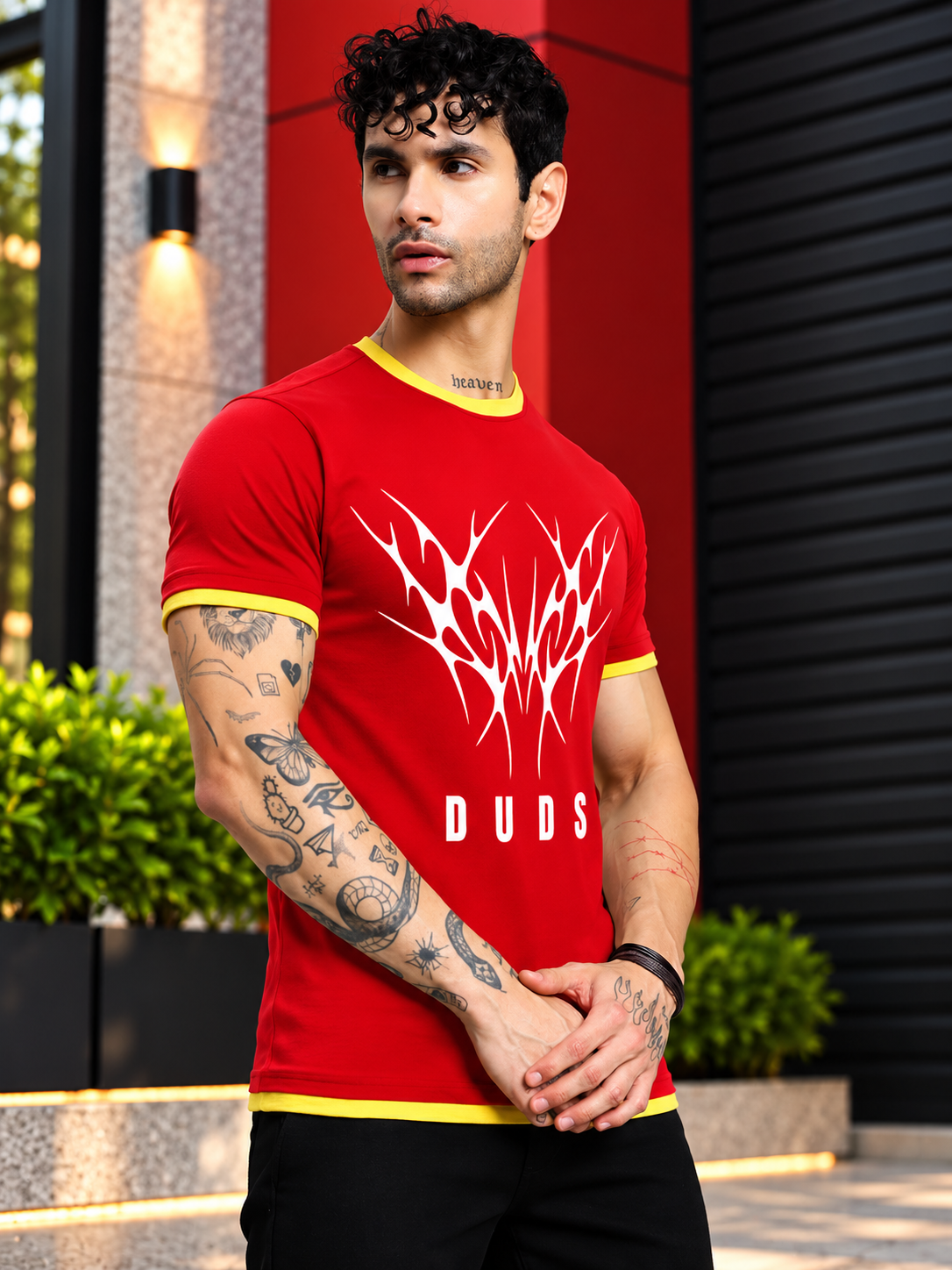 NORIBA REGULAR FIT T-SHIRT RED - Wearduds, view 4