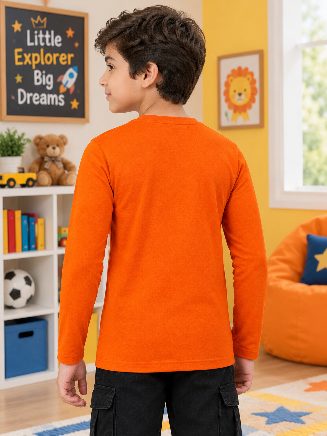 OMNI SLIM FIT COTTON SWEATSHIRT FOR BOYS GIRLS ORANGE