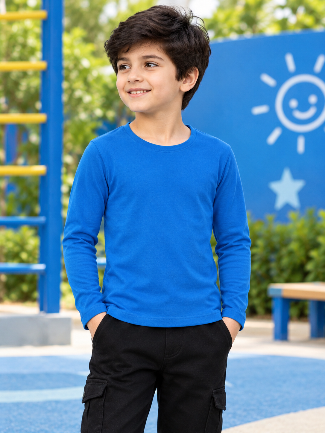 OMNI SLIM FIT COTTON SWEATSHIRT FOR BOYS GIRLS  ROYAL BLUE