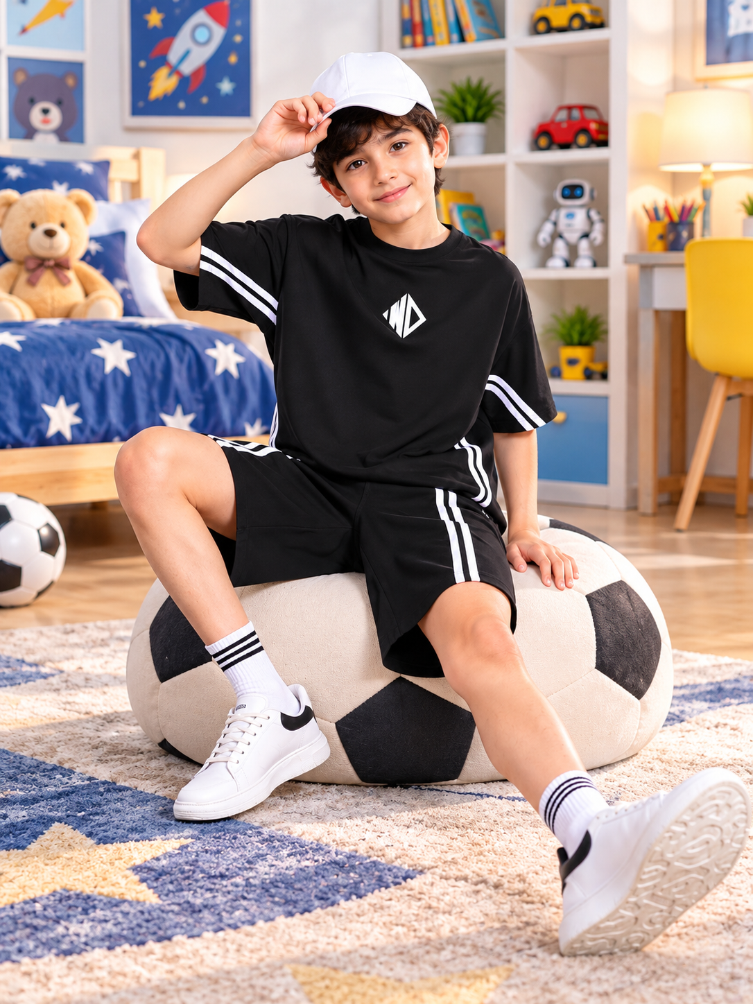 OUTLOOK HALF CO-ORD FOR BOYS GIRLS BLACK - Wearduds, view 5