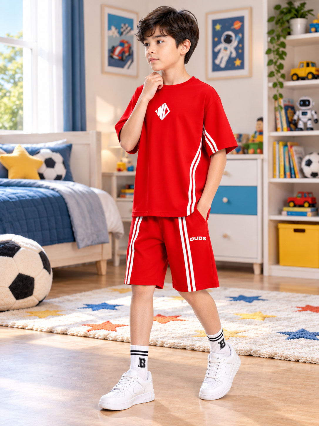 OUTLOOK HALF CO-ORD FOR BOYS GIRLS RED