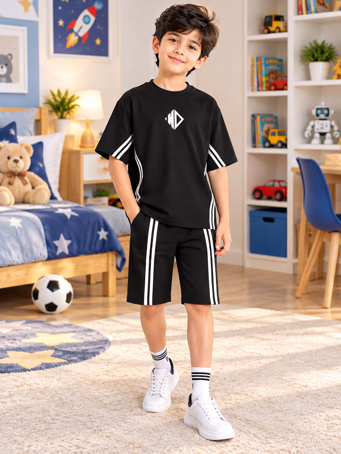 OUTLOOK SHORTS FOR BOYS GIRLS BLACK - Wearduds, view 5