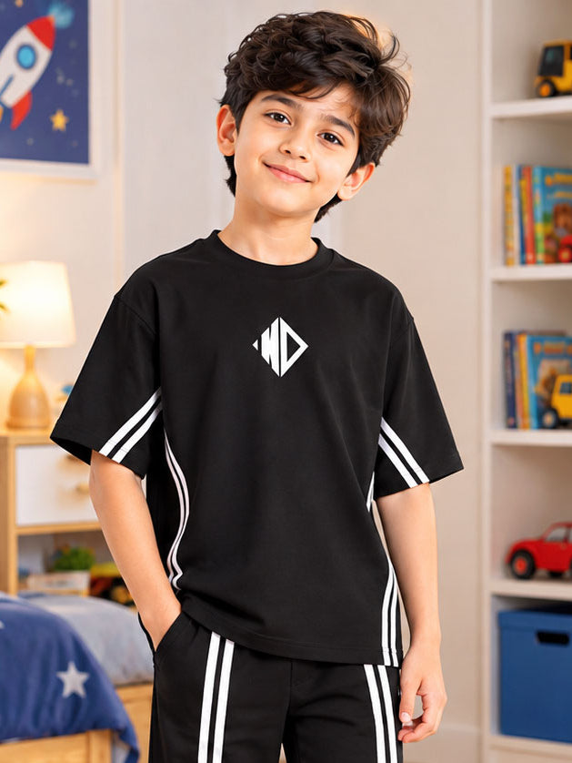 OUTLOOK T-SHIRT FOR BOYS GIRLS BLACK - Wearduds, view 4