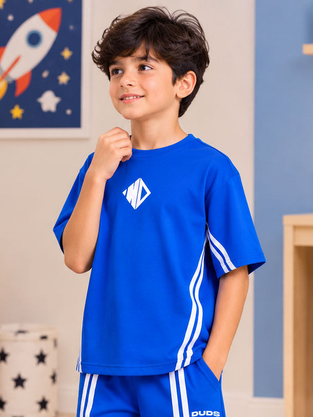OUTLOOK T-SHIRT FOR BOYS GIRLS BLUE - Wearduds, view 2