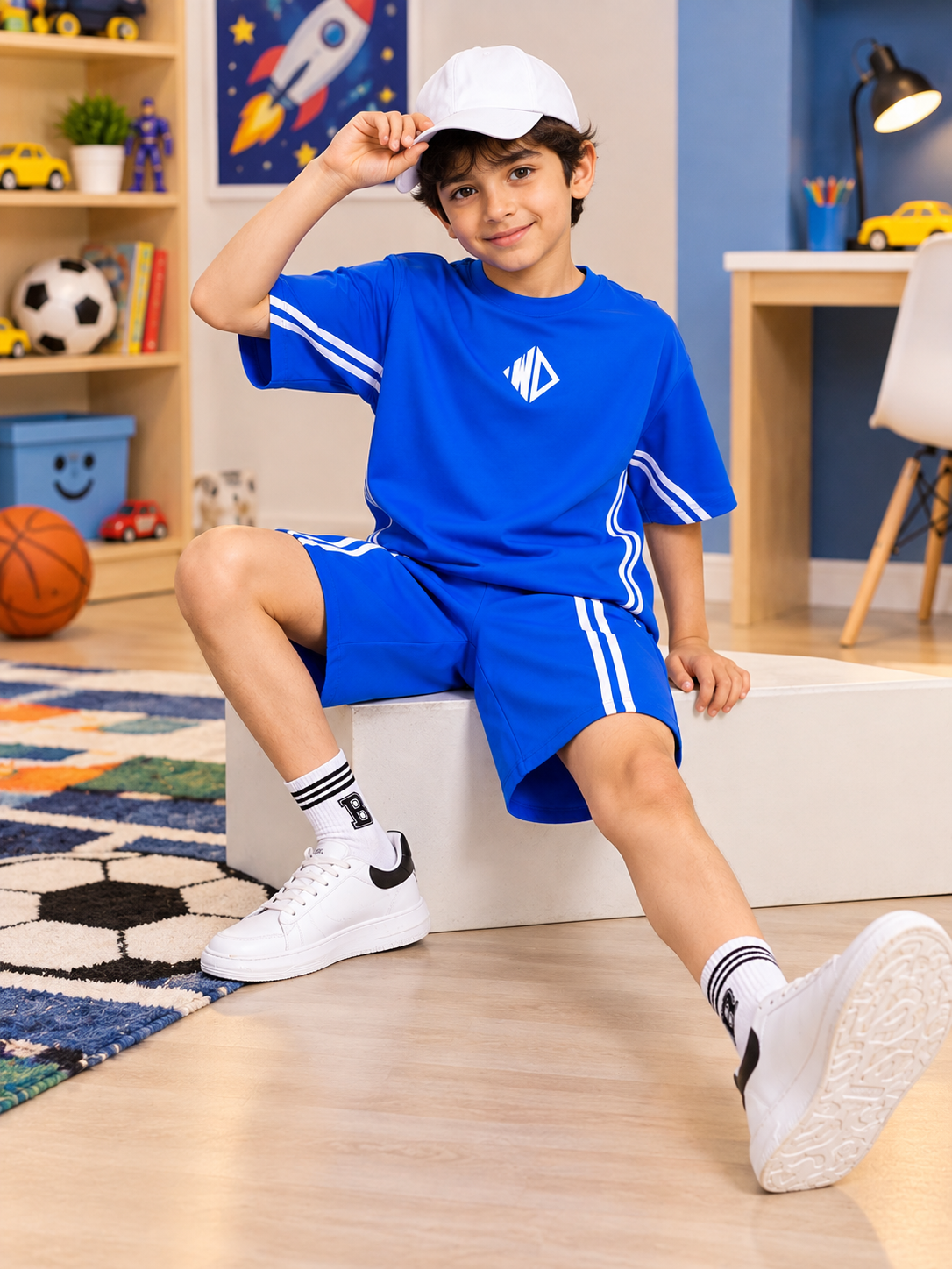 OUTLOOK T-SHIRT FOR BOYS GIRLS BLUE - Wearduds, view 6