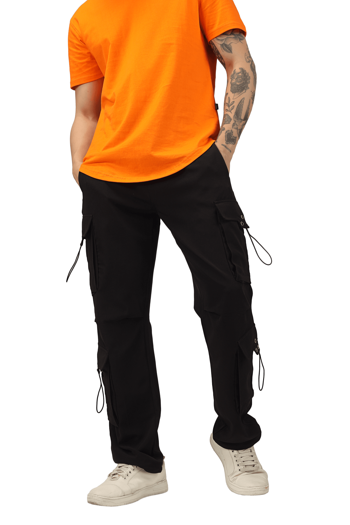 PARACHUTE CARGO MULTI POCKET PANTS BLACK - CARGO