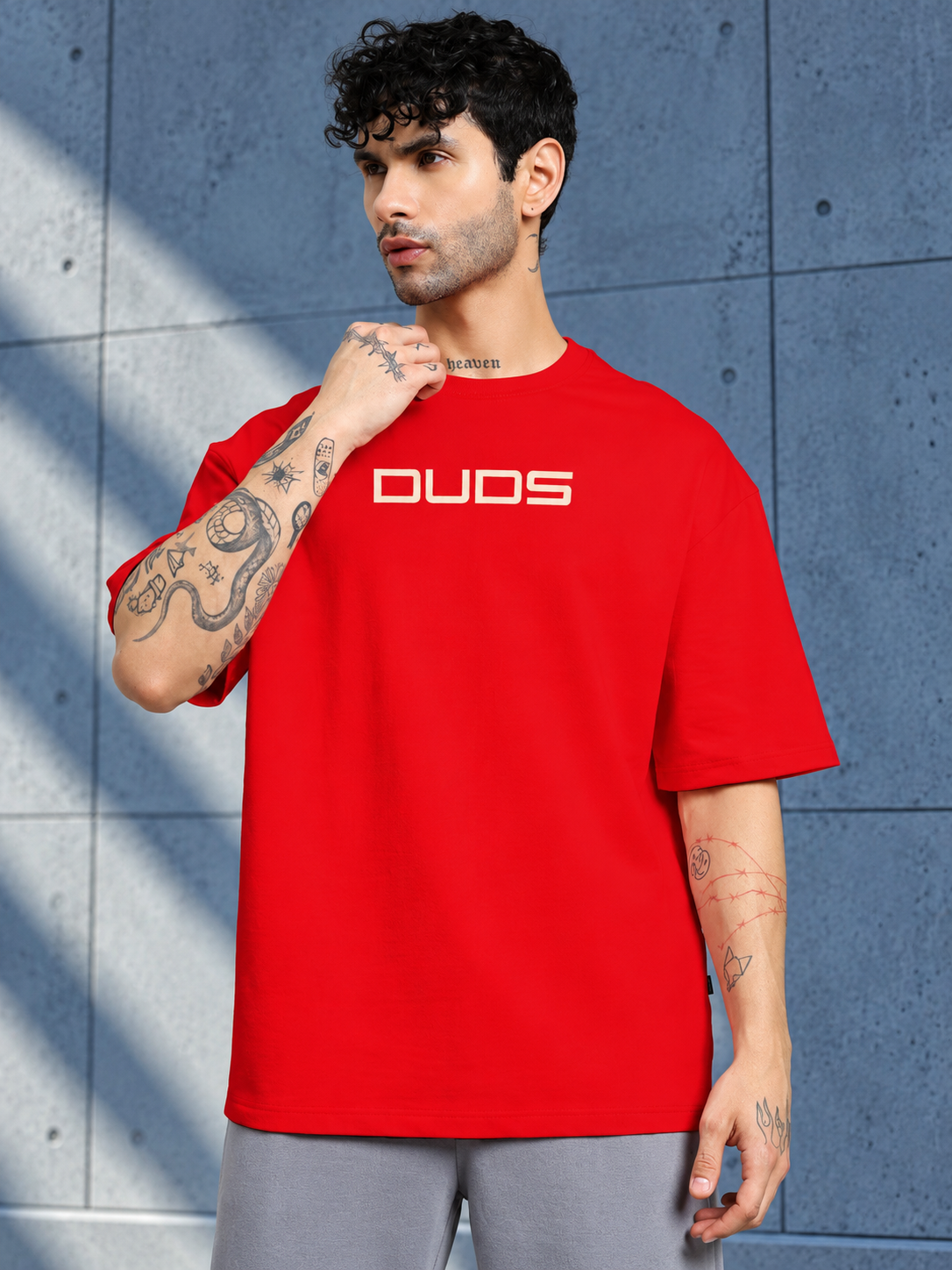 PORSCHE PRINTED OVER-SIZED T-SHIRT RED